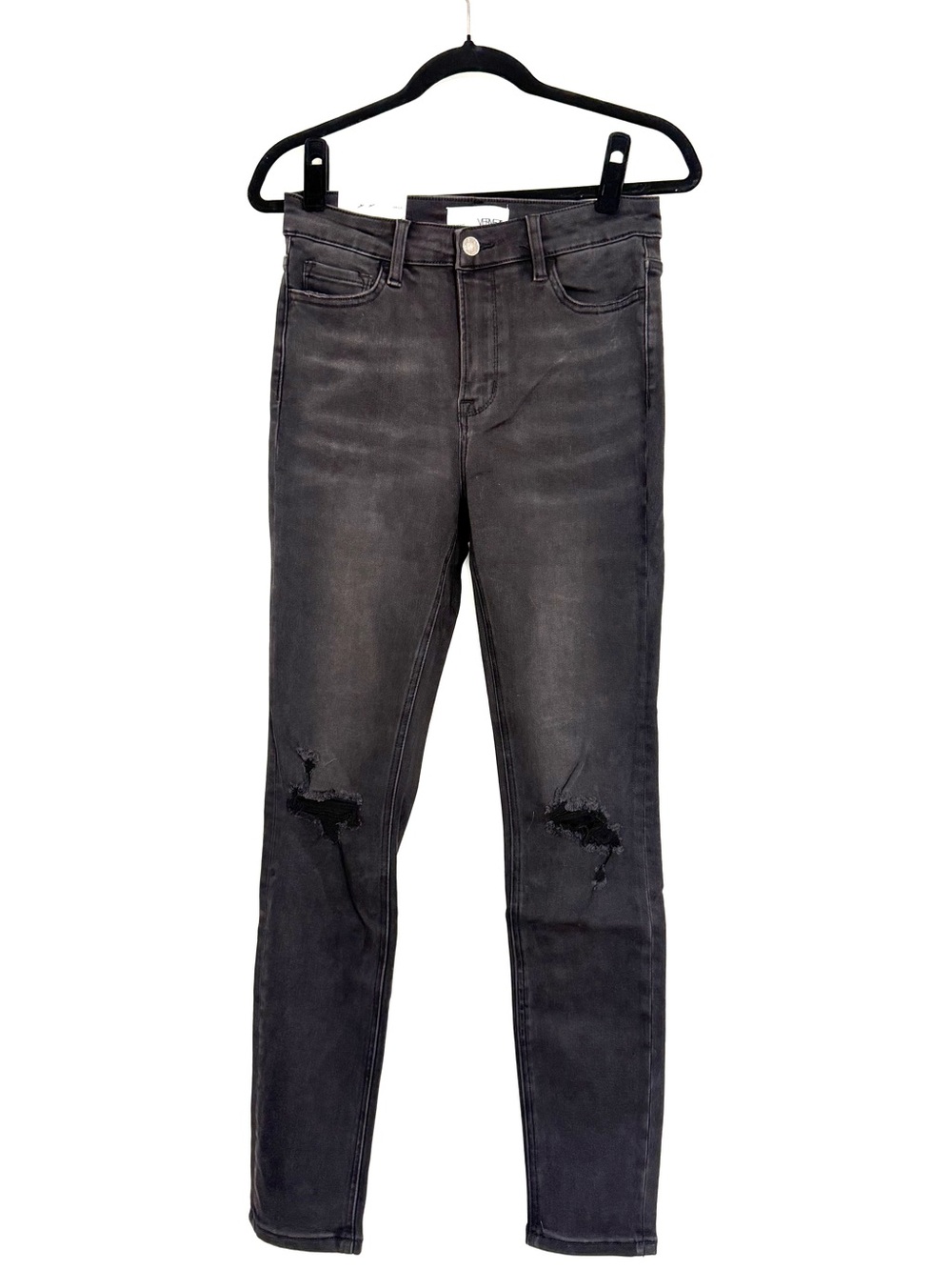VERVET BY FLYING MONKEY Black Distressed Haylie High Rise Skinny Jeans Ankle New